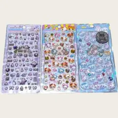 あ*こ様 ジュエルプチドロップ　シール　ステッカー　3枚セット　まとめ売り　光る