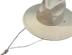 ベージュ ウールフェルト 広つばハット