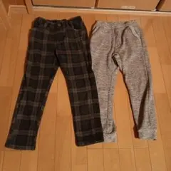 140サイズ　裏起毛パンツ　ストレッチパンツ　二枚セット