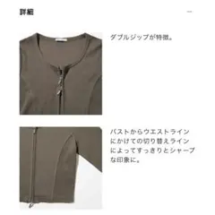 GU グレー リブダブルジップVネックカーディガン 長袖