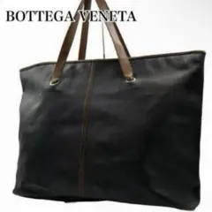 BOTTEGA VENETA□キャンバス×レザー トートバッグ□オフホワイト×茶