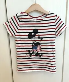 SHIPS KIDS ミッキーマウス　ボーダーTシャツ　半袖ディズニーストライプのサムネイル