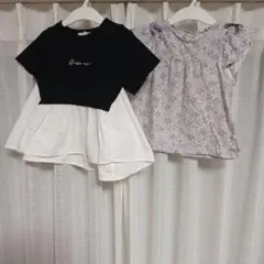anyFAM他 女の子夏物トップス２枚セット 100 半袖 Tシャツ 春夏秋