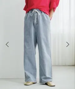 studio CLIP【接触冷感】ひんやりイージーストレートデニム