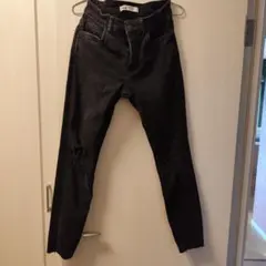 ZARA ダメージデニムパンツ ブラック EUR38