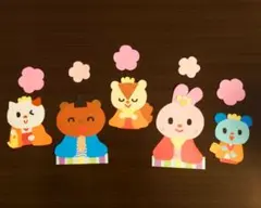ひな祭り 動物 壁面飾り ハンドメイド