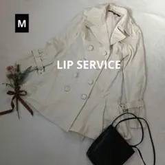 2093ꕤリップサービス トレンチコート風裾プリーツジャケット【M】アイボリー