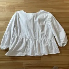 【ur's】ホワイト アシンメトリー長袖シャツ FREE