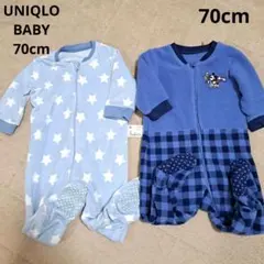 UNIQLO ベビー ロンパース 70cm パジャマ 2枚セット まとめ売り