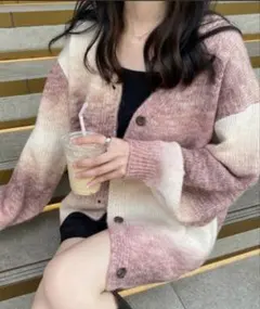 ネンネストア　新品未使用　グラデーションニットカーディガ ン