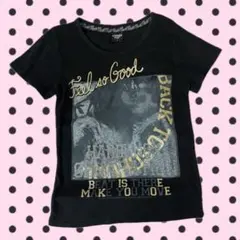 平成ギャル パンク グランジ ラメ ストーン Tシャツ y2k 黒 金