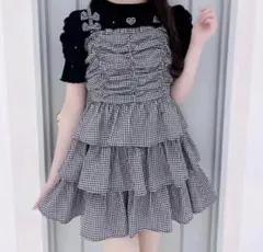 evelyn エブリン リボンキャミギャザーop ワンピース ギンガムチェック