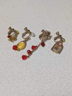 ゴールドのフープイヤリング4点セット