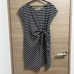 ストライプ半袖ミニワンピース