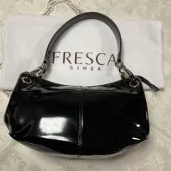 FRESCA フレスカ　黒エナメル　ハンドバッグ　ワンハンドルのサムネイル