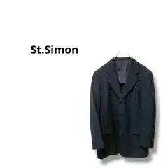 【St.Simon】メンズ　スーツ　ストライプ　ブラック　102AB8