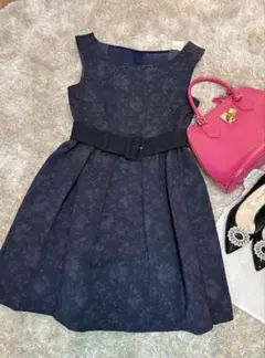 JILLSTUARTネイビー花柄ノースリーブワンピース