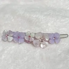 L'HAIR DE PARIS スワロフスキー マーブル模様5フラワーヘアピン