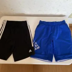 ジュニア 140 アディダス ハーフパンツ ブラック　ブルー　セット