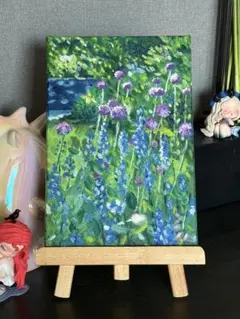 原画】 あじさいのワルツ 梅雨を彩る紫陽花 畑の油絵 (額縁付) - メルカリ