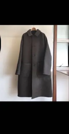 yoasa ダークブラウン チェスターコート ウール混合