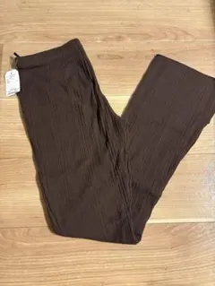 新品タグ付 ランダムリブ カットパンツ ブラウン