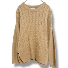 ジーユー GU ケーブルニット セーター S ブラウン カジュアル シンプル