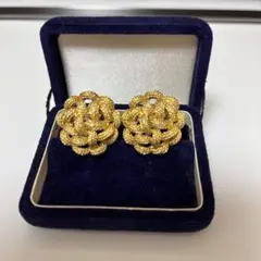 Monet モネイヤリング片耳ゴールドヴィンテージ編み