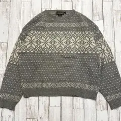 【黒タグUSA製！！エディーバウアー！】ノルディックニット　雪柄　セーター