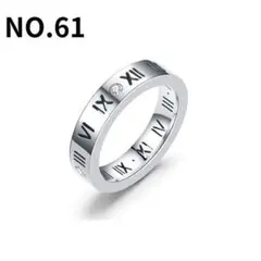 NO.61 指輪 幅4mm リング アラビア数字 ジルコニア シルバー