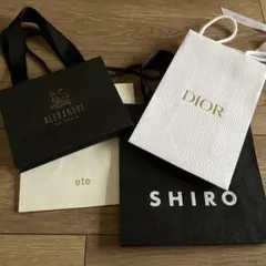 ショップ袋4点セット　小さめ　 Dior ALEXANDRE SHIRO ete