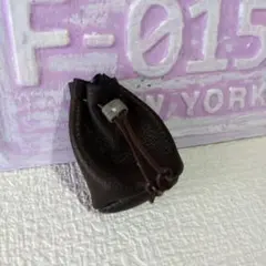 24.75 ミニチュア　革小物　レザークラフト　ミニチュア巾着　ハンドメイド