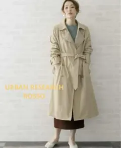URBAN RESEARCH ROSSO◆チェックトレンチコート◆ベージュ系