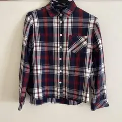 BENETTON チェック柄 ネイビー×赤×白　長袖シャツ