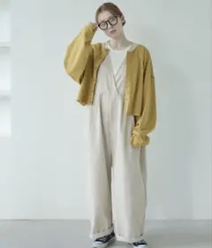 Crisp Vネックデニムサロペットのサムネイル