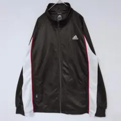 adidas トラックジャケット ブラック×ホワイト×レッド　00s　万国旗
