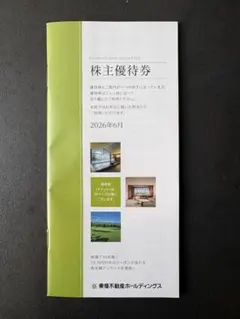 東急不動産HLD 【5000株以上】株主優待券 2026年6月のサムネイル