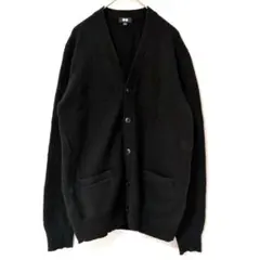 UNIQLO ラムVネックカーディガン ブラック 長袖 シンプル 男女兼用