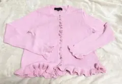 ZARA ピンク フリル カーディガン 長袖 S