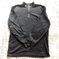 裏起毛ハーフジップ トップス 黒 M