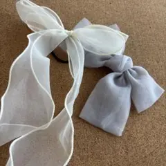 【美品】シフォンリボンヘアアクセサリーセット