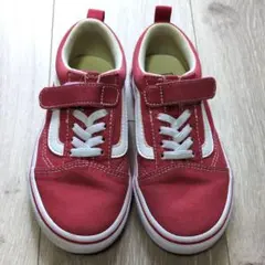 【美品】VANS オールドスクール ベルクロ キッズサイズ 赤 18cm