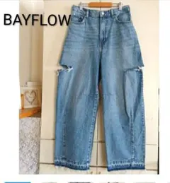 BAYFLOW　ベイフロー　サイドカット　バレルカーブデニム　フリンジ　バルーンのサムネイル