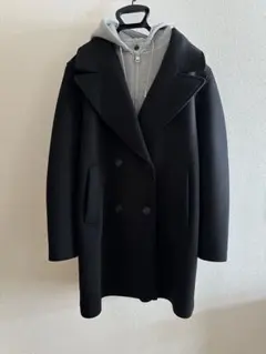 美品　【ZARA】取り外し可能なフード付き コンビコート　Mブラック　黒 美品 【ZARA】取り外し可能なフード付き コンビコート Mブラック 黒