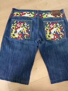 美品 Coogi クージー ビッグサイズ ハーフパンツ デニム 刺繍 W38