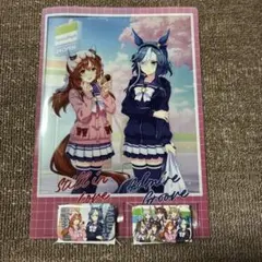 ウマ娘5周年　クリアファイル&缶バッジ ファミマ3個セット