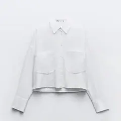 ZARA リネンブレンド ショートシャツ