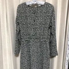 花柄　ロングワンピース　L