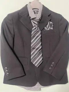【極美品】男の子 フォーマルスーツ 110 ダークグレー 卒園式 入学式 七五三