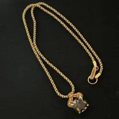 スワロフスキー クリスタルネックレス ゴールド系 × 琥珀色 0404002